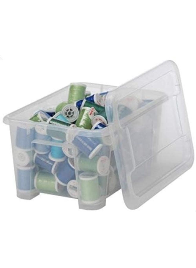 أيكيا صندوق تخزين بلاستيكي متعدد الأغراض - صندوق شفاف قابل للتكديس للملابس والأحذية والكتب والألعاب - 28×19×14 سم - Image 5